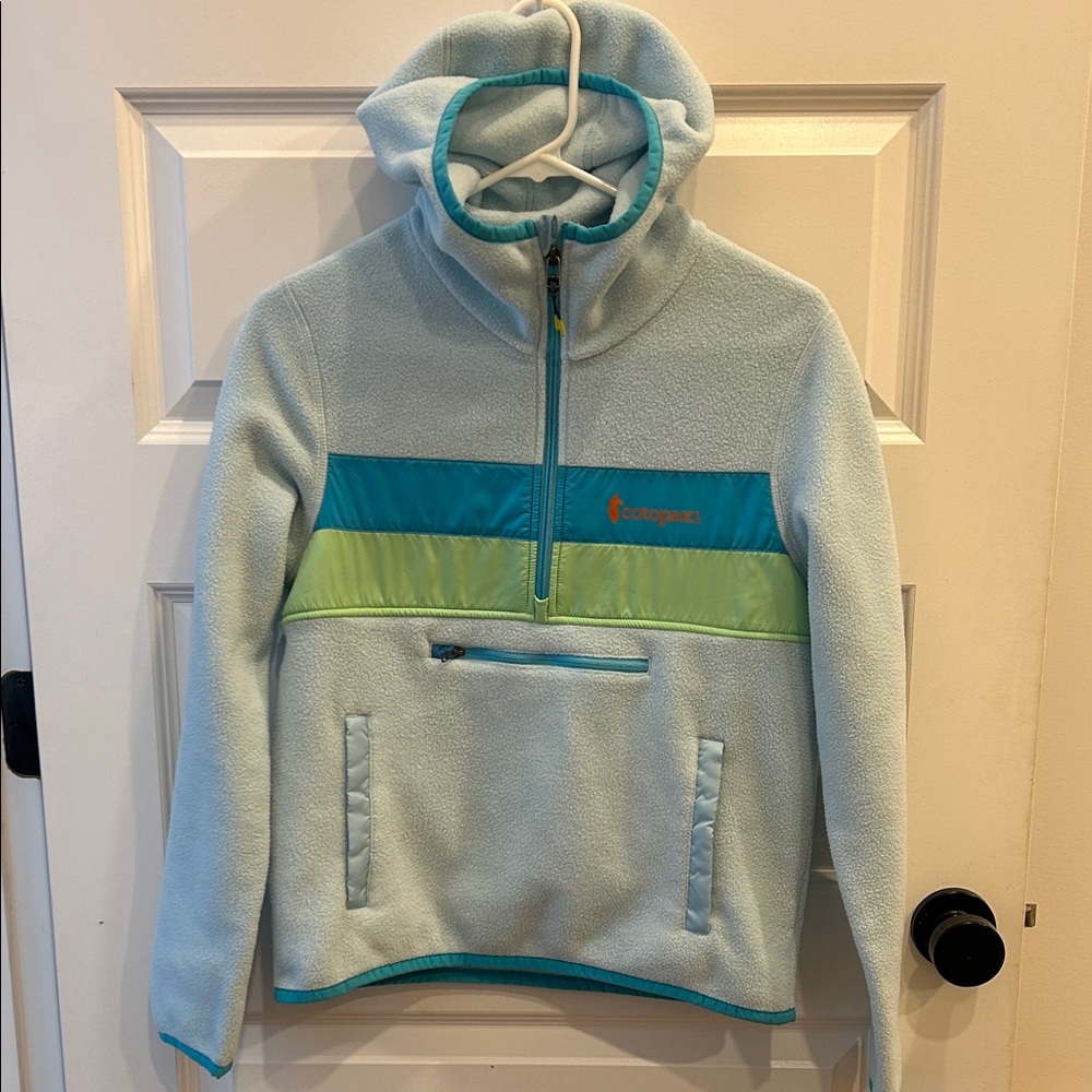 Cotopaxi Pullover Hoody Quarter zip Women XS Light Blue Fleece Hoodie